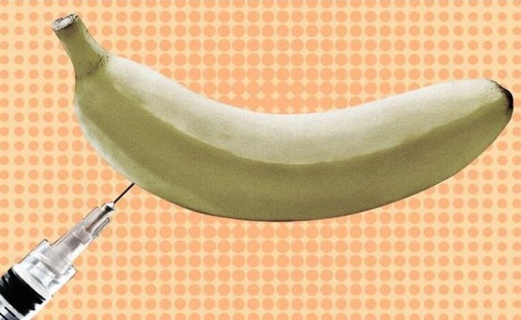mărirea penisului prin injecție folosind o banană ca exemplu